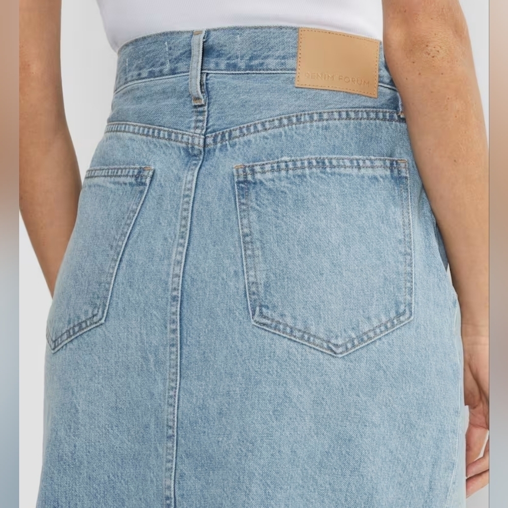 Aritzia Denim Forum The '90s Halle Midi Pockets Jean Women's Denim Skirt Size 31 - Picture 6 of 16